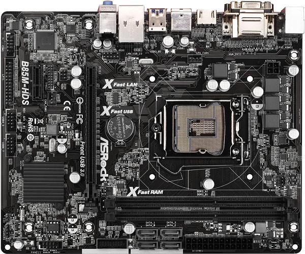 Produktbild AsRock B85M-HDS, LGA1150, Micro ATX (LGA 1150, Intel B85, mATX)