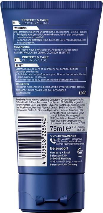 Actual product image NIVEA MEN Protect & Care Tiefenreinigendes Peeling (Cleansing scrub, 75 ml)