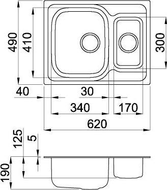 Immagine prodotto Elleci Special 250 Lavello montato su piano Rettangolare Acciaio inossidabile (Lavandino montato in alto, 49 cm, 62 cm)