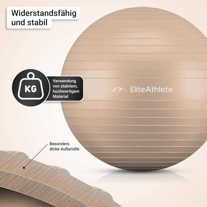 Actual product image EliteAthlete Ergonomischer Gymnastikball für Fitness und Schwangerschaft (65 cm)