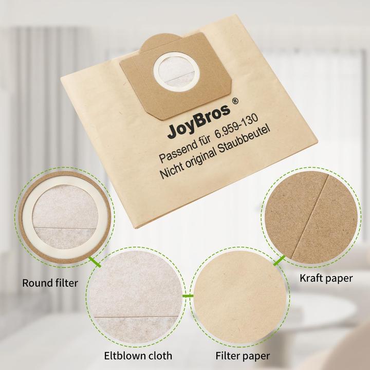 Produktbild JoyBros Staubbeutel-Set für Kärcher WD3 (15 Stück)