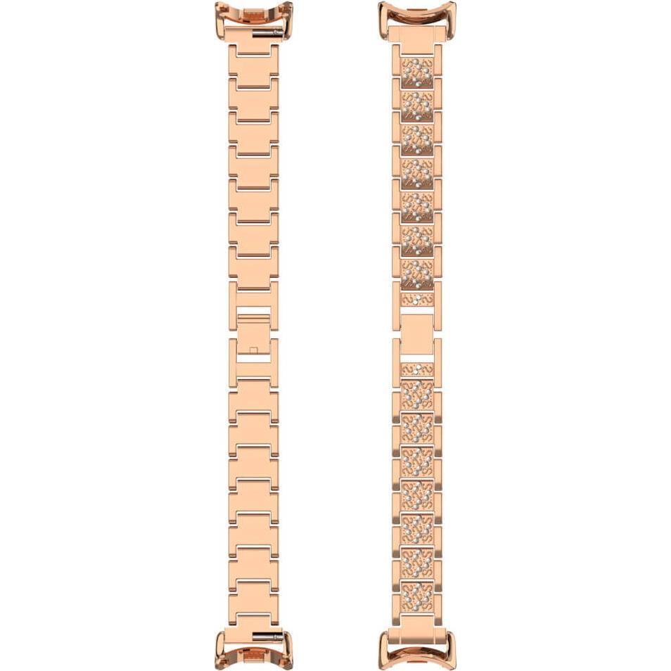 Cover-Discount Edelstahl mit Strass Armband (strass, Edelstahl, Xiaomi Smart Band 9), Uhrenarmband, Rosa