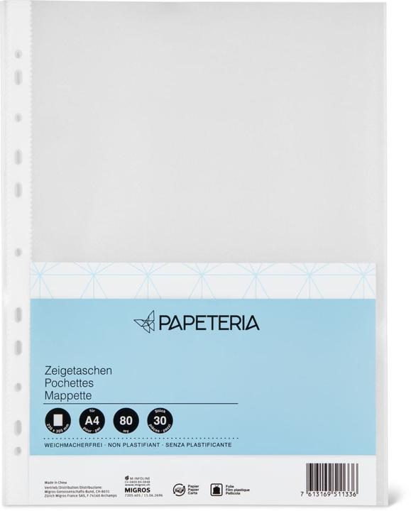 Actual product image Papeteria Zeigetaschen A4 80my (A4, 30 x)