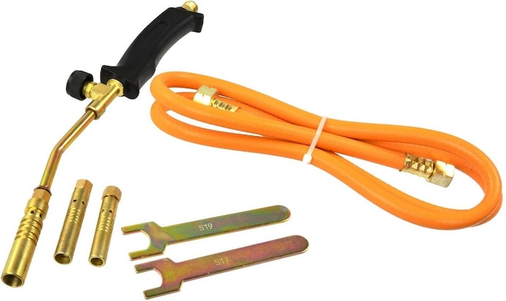 GEKO Gasbrenner, 3 Enden 13,15,17mm, Schlauch 1,5m