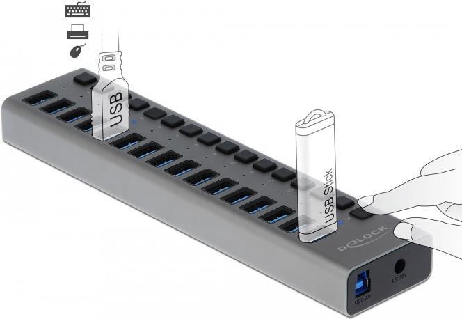 Produktbild Delock SuperSpeed Hub (USB-B, 16 Ports)