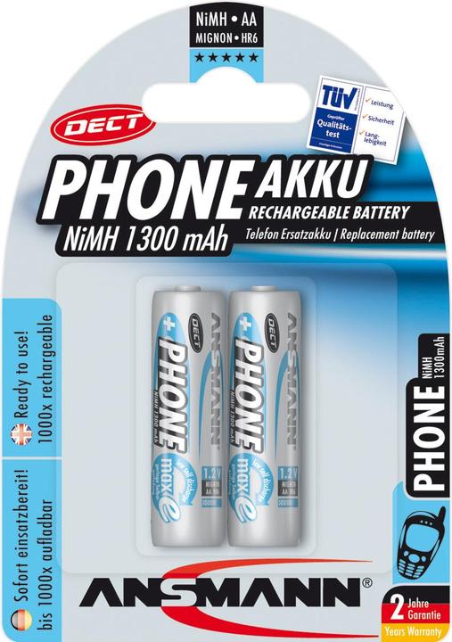 Produktbild Ansmann AA (2 Stk., AA, 1300 mAh)