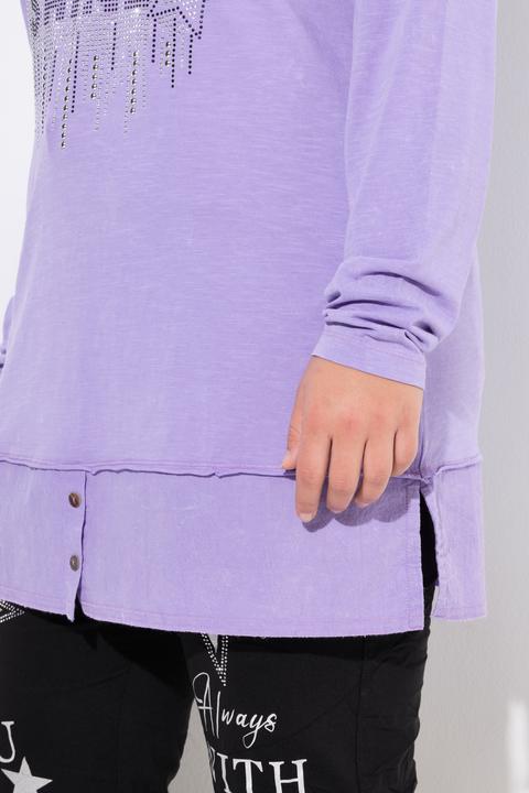 Actual product image Angel of Style Langarmshirt, Komfort Fit, Glitzersteinchen-Statement (50)