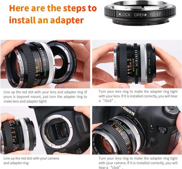 Image du produit K&F Concept Adaptateur K&F pour objectif Canon FD sur EOS EF (nouveauté)