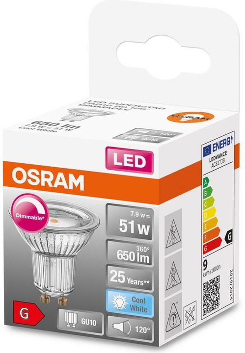 Produktbild Osram Led Superstar Par16 (GU10, 7.90 W, 650 lm, 1 x, G)