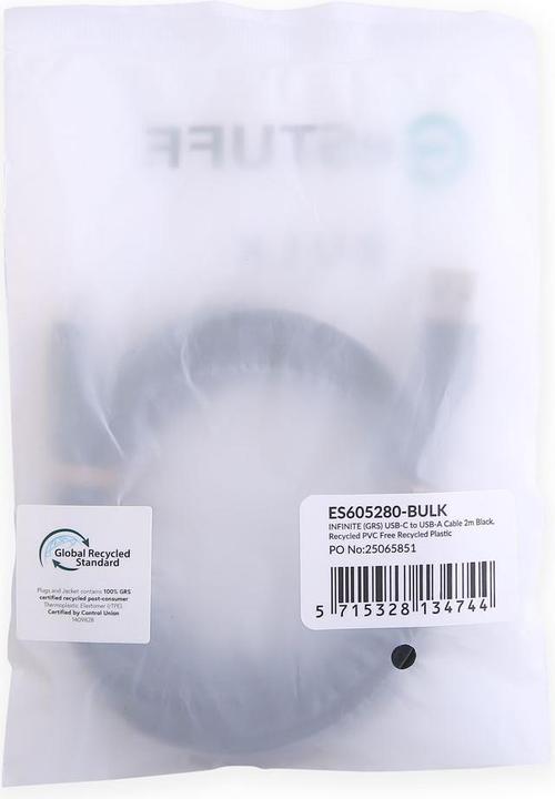 Produktbild eSTUFF INFINITE (GRS) USB-C to USB-A (2 m, USB 2.0, 60 W)