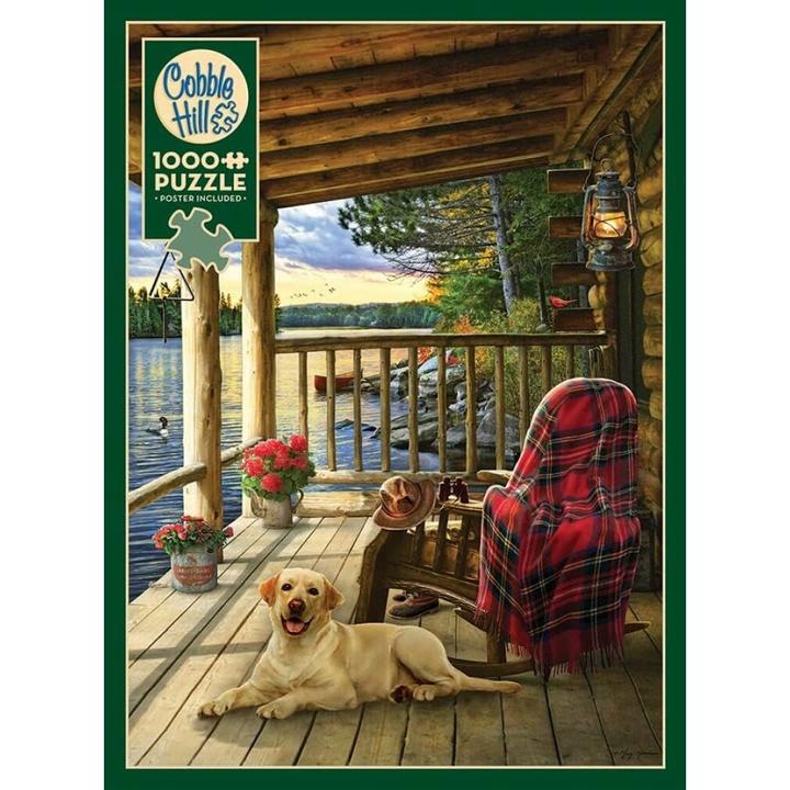 Actual product image Cobble Hill Puzzle 1000 pieces Cabin Porch (1000 pieces)