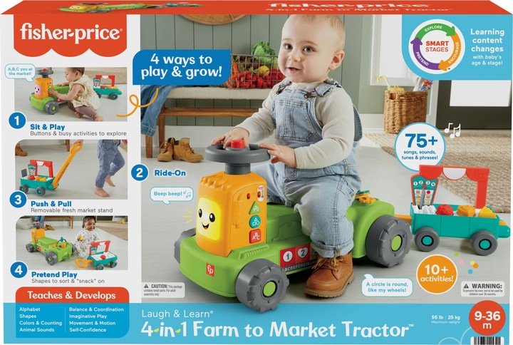 Immagine prodotto Fisher-Price Lernspass 4-in-1 Markt-Traktor (D,E, F)