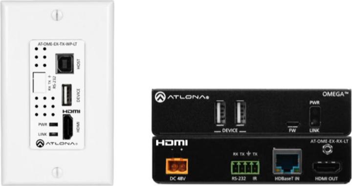 Atlona Wallplate HDBaseT extender set for HDMI with USB (0.07 m, HDMI, 2.0)