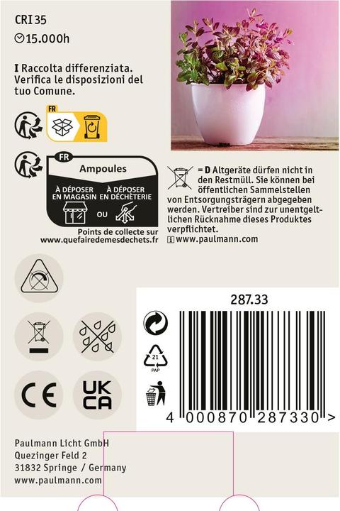 Actual product image Paulmann Plant lamp (LED, 230 V)