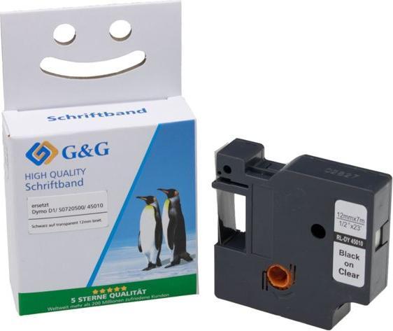 Actual product image G&G Tape colour: Transparent Font colour: Black 12 mm 7 m (1.20 cm, Transparent)