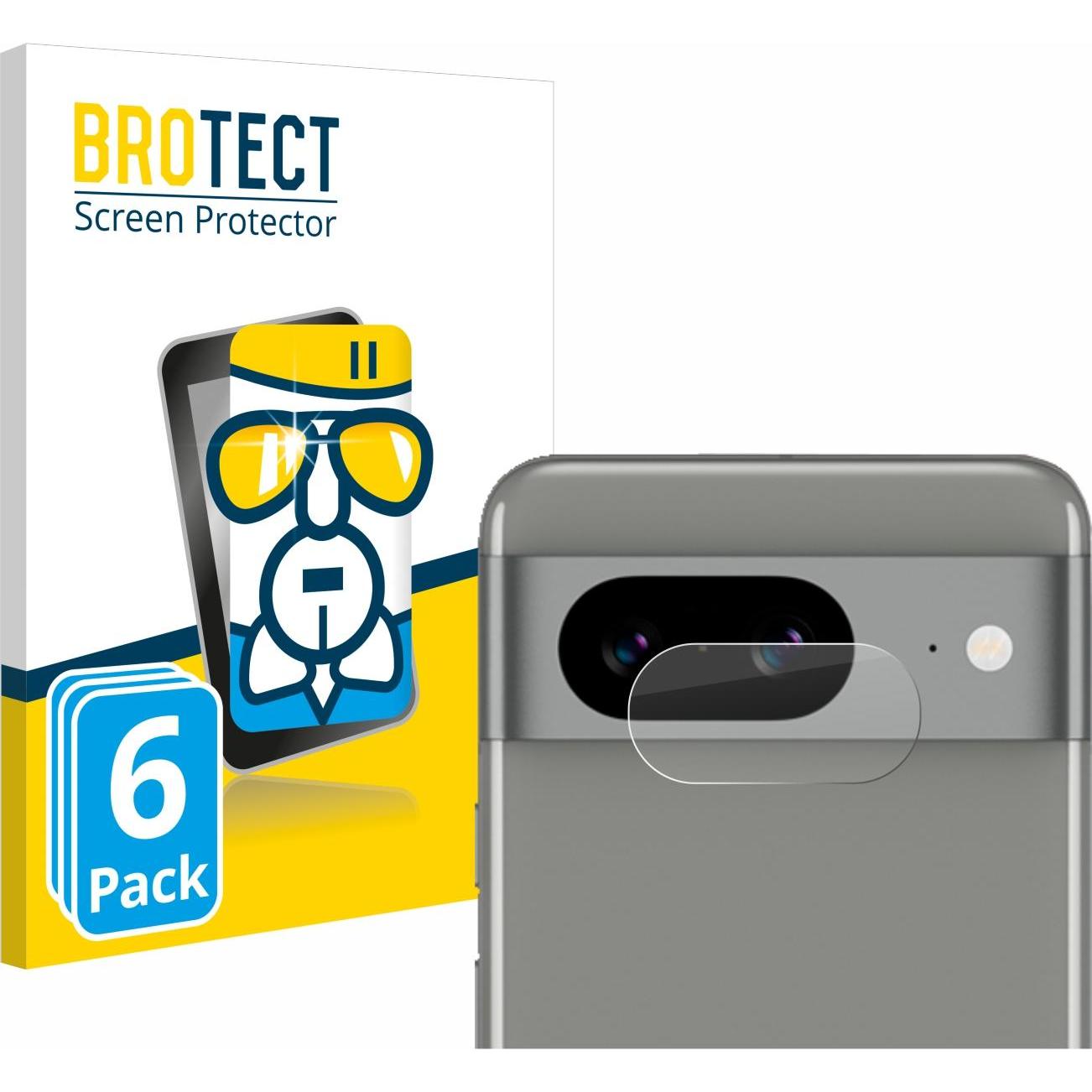 BROTECT AirGlass Panzerglasfolie (6 Stück, Google Pixel 8), Smartphone Schutzfolie, Transparent