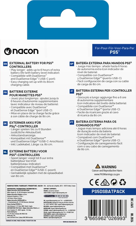 Actual product image Nacon Gaming External battery (PS5)
