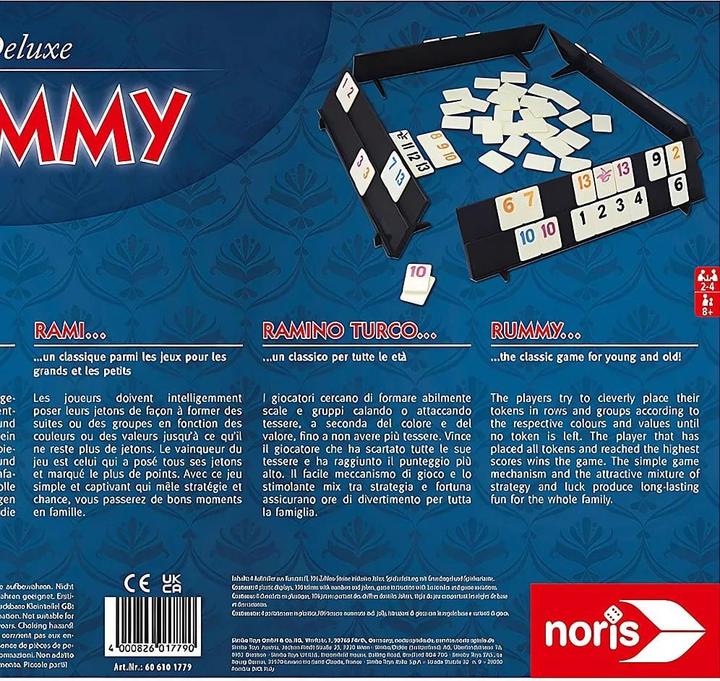 Produktbild Noris Deluxe Set- Rummy (Deutsch, Englisch, Französisch, Italienisch, 2 - 4 Spieler)