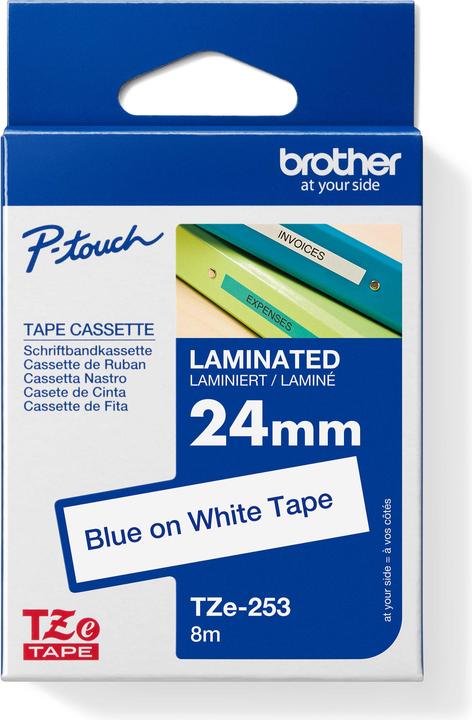 Produktbild Brother Tze-253 (2.40 cm, Weiss, Blau)