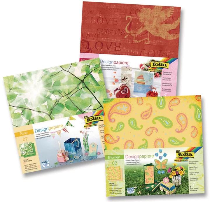 Produktbild Folia Designpapier Romantik (30.5 x 30.5 cm, 190 g/m²)