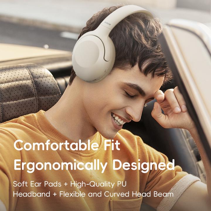 Produktbild Rock - O3 ANC Wireless Headphones RAU0773 - Bluetooth-Kopfhörer, Hellblau/Grau (ANC, 15 h, Kabellos)