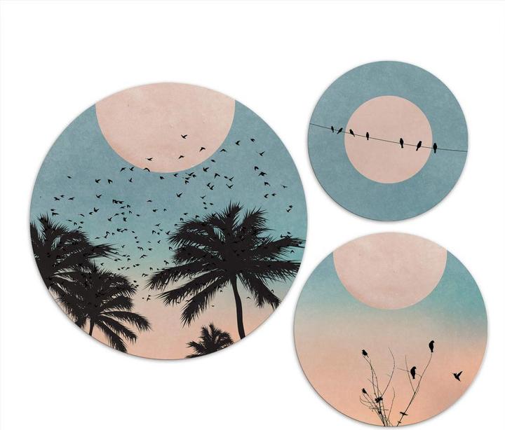 Image du produit Trenddeko Image - Coucher de soleil - rond (45 x 45 cm)