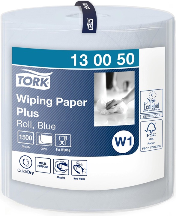 Productafbeelding Tork Poetspapier Plus Blauw 1x510m (1500 x)