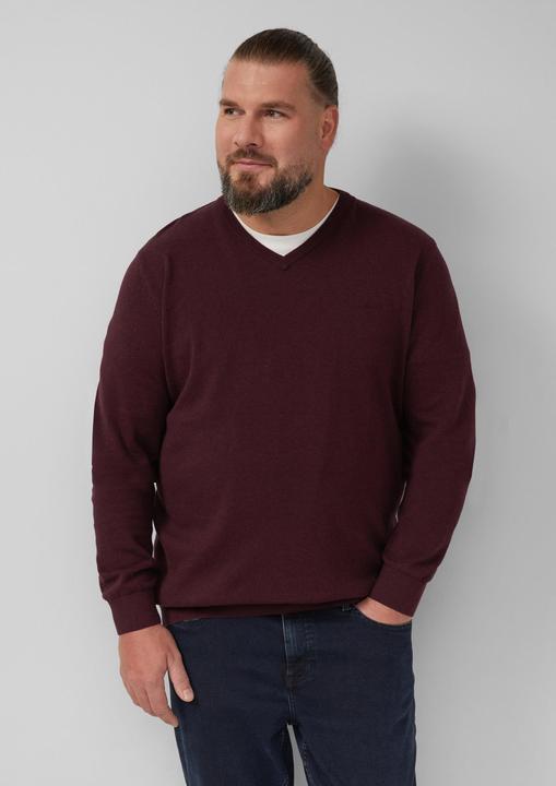 Produktbild S.Oliver Strickpullover Strickpullover mit Logo-Stickerei (4XL)