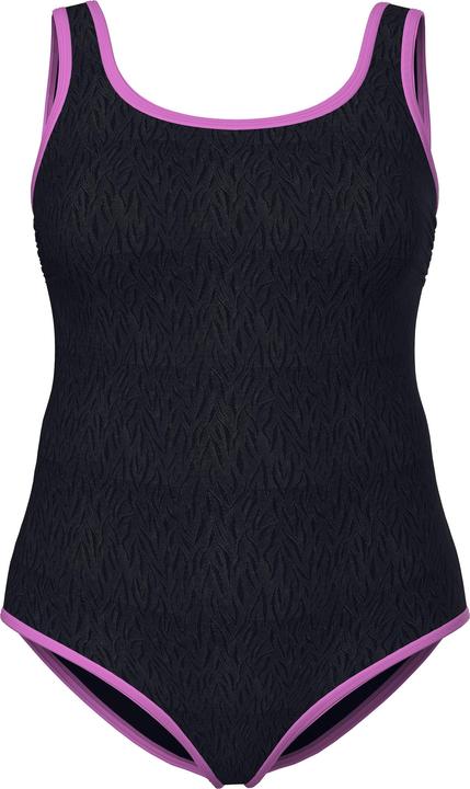 Image du produit Ulla Popken Maillot de bain, passepoils colorés, sans bonnets souples, col rond (46, 48)