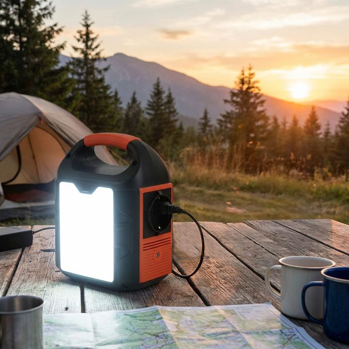 Actual product image Ideoon Mobiles Powerstation Set 88,8Wh mit 20W Solarmodul, 230V Steckdose, 100W, USB-C PD 65W