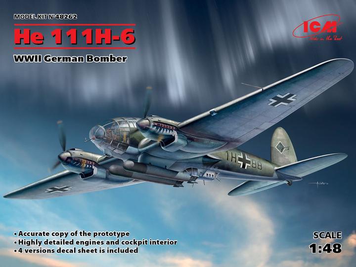 Actual product image ICM He 111H-6, WWII German Bomber