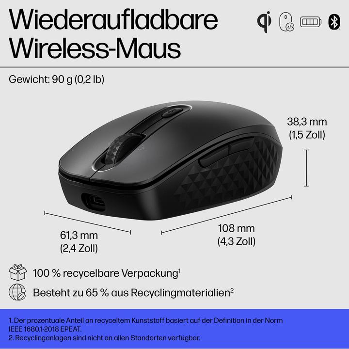 Produktbild HP 690 Rechargeable Wireless Mouse (P) (Kabellos)