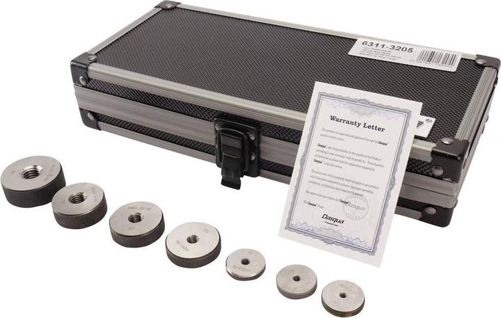 Actual product image Dasqua 6311-3205 7-piece thread gauge set, go ring gauge