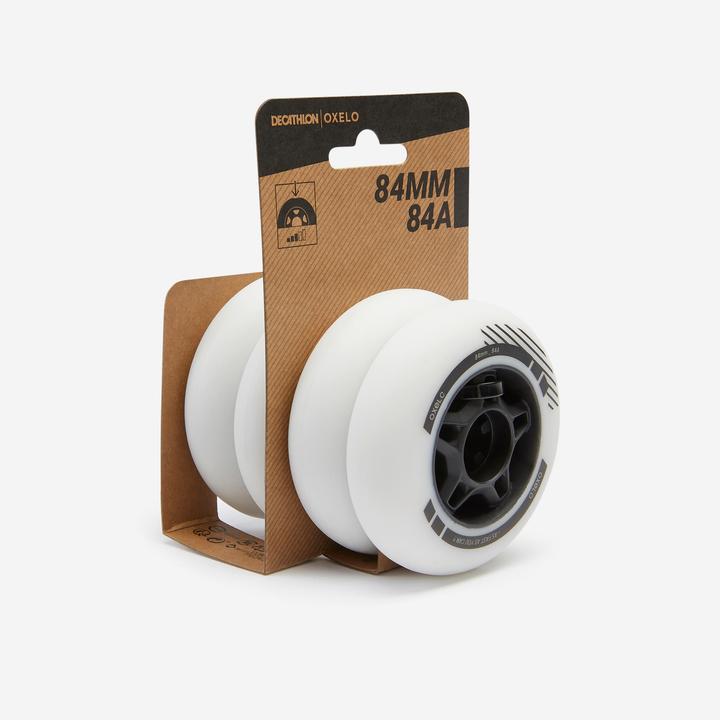 Image du produit Oxelo Roulettes pour patins en ligne 84 mm 84A, lot de 4 (84 mm, 84a)