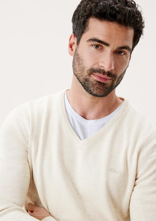 Produktbild s.Oliver Herren Pullover Baumwolle Basic Strickpullover V-Ausschnitt Farben (3XL)