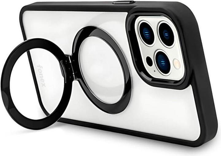 Productafbeelding Fongex iPhone 15 - Fonex Kickstand hoesje met magneet lichtblauw (Apple iPhone 15)