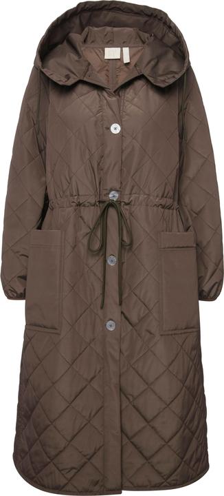 Image du produit Ulla Popken Manteau matelassé à capuche avec patte de boutonnage et cordon coulissant, matière recyclée (46, 48)
