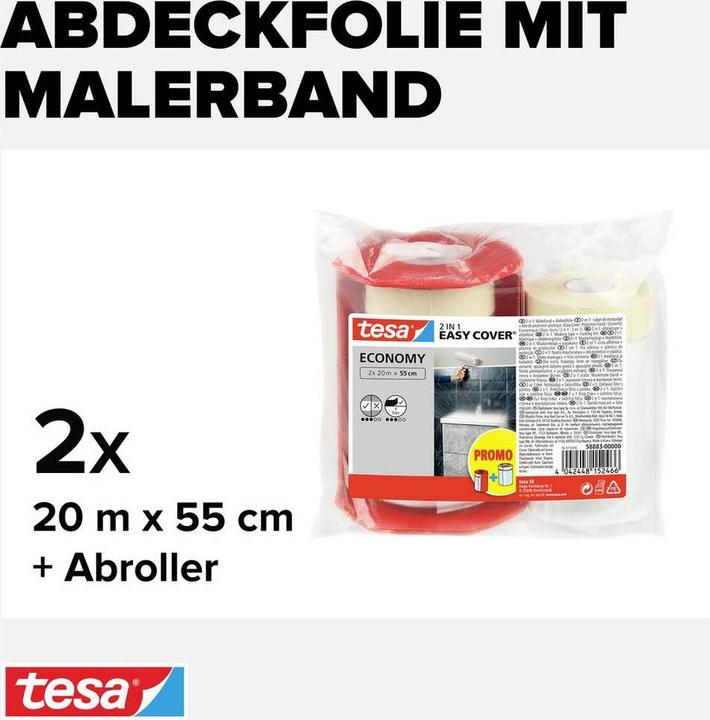 Produktbild tesa EASY COVER Malerfolie ECONOMY inkl. Spender