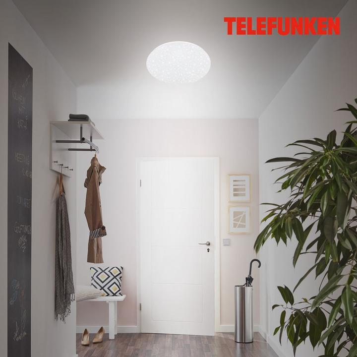 Produktbild Telefunken LED Sensor Deckenleuchte Sternenhimmel IP 20 18W 1600 lm 4000 K neutralweiss HxØ 112/389 mm weiss (1600 lm)
