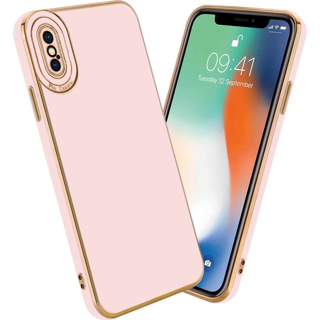 Cadorabo TPU Hülle mit Kameraschutz für Apple iPhone X / XS (Apple iPhone X), Smartphone Hülle, Rosa