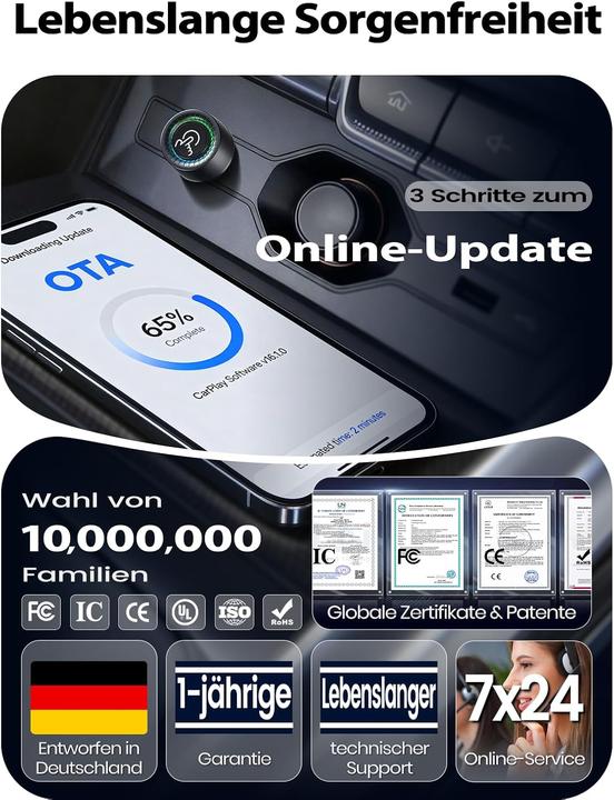 Produktbild PTGTO CarPlay & Android Auto Wireless Adapter