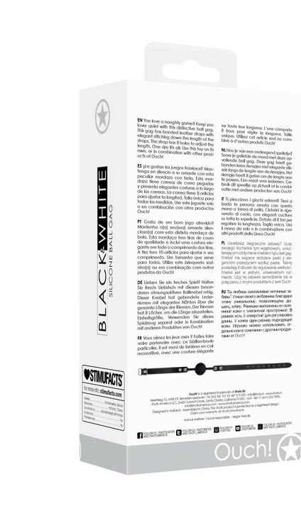 Produktbild Ouch! Silicone Ball Gag - with Adjustable Bonded Leather Straps