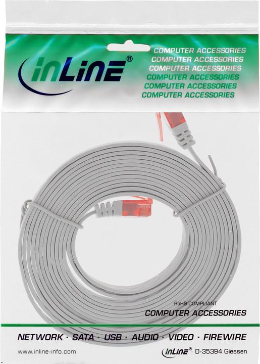 Produktbild InLine 3m Patchkabel flach, U/UTP, Cat.6 (U/UTP, CAT6, 3 m)