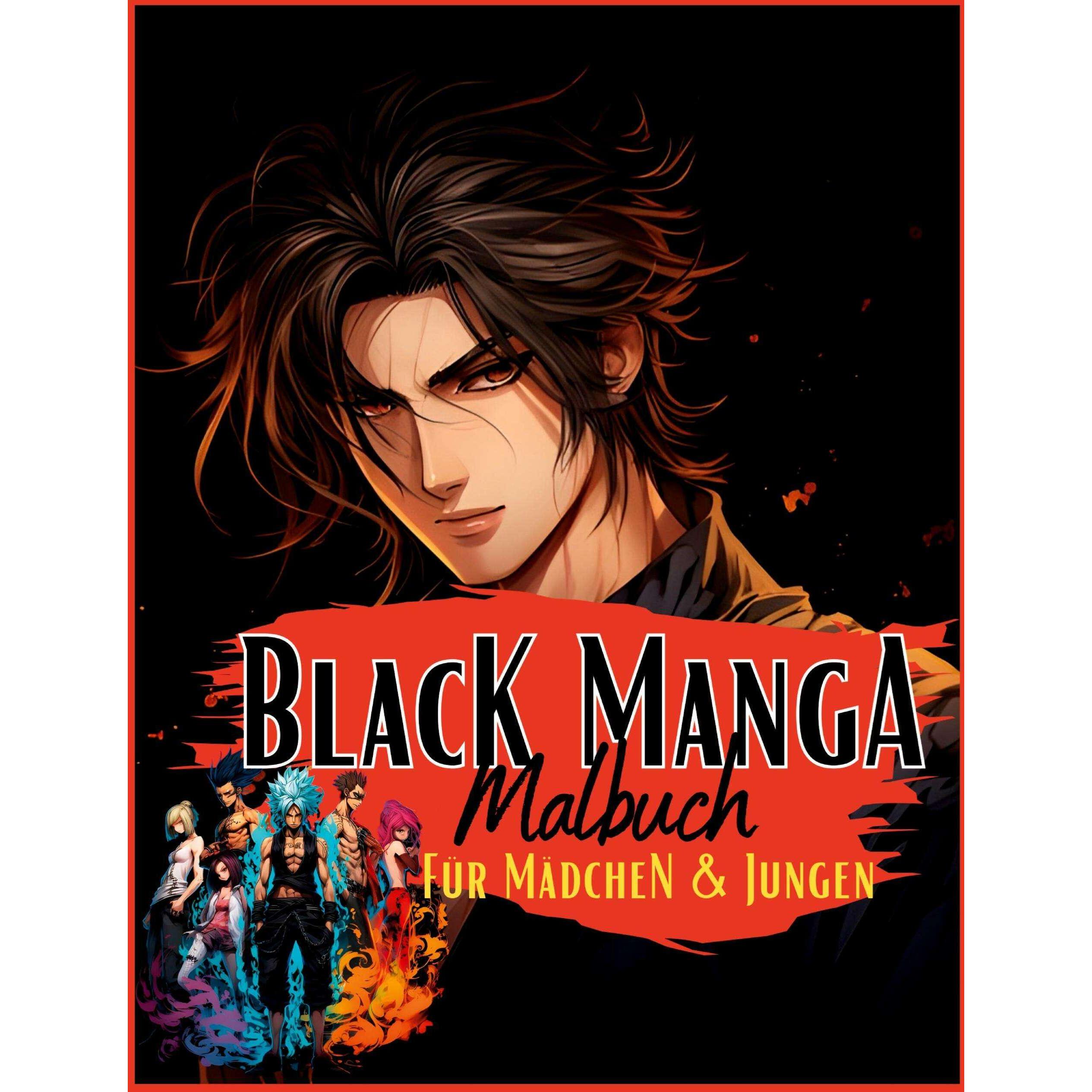 Tredition Black Manga Malbuch