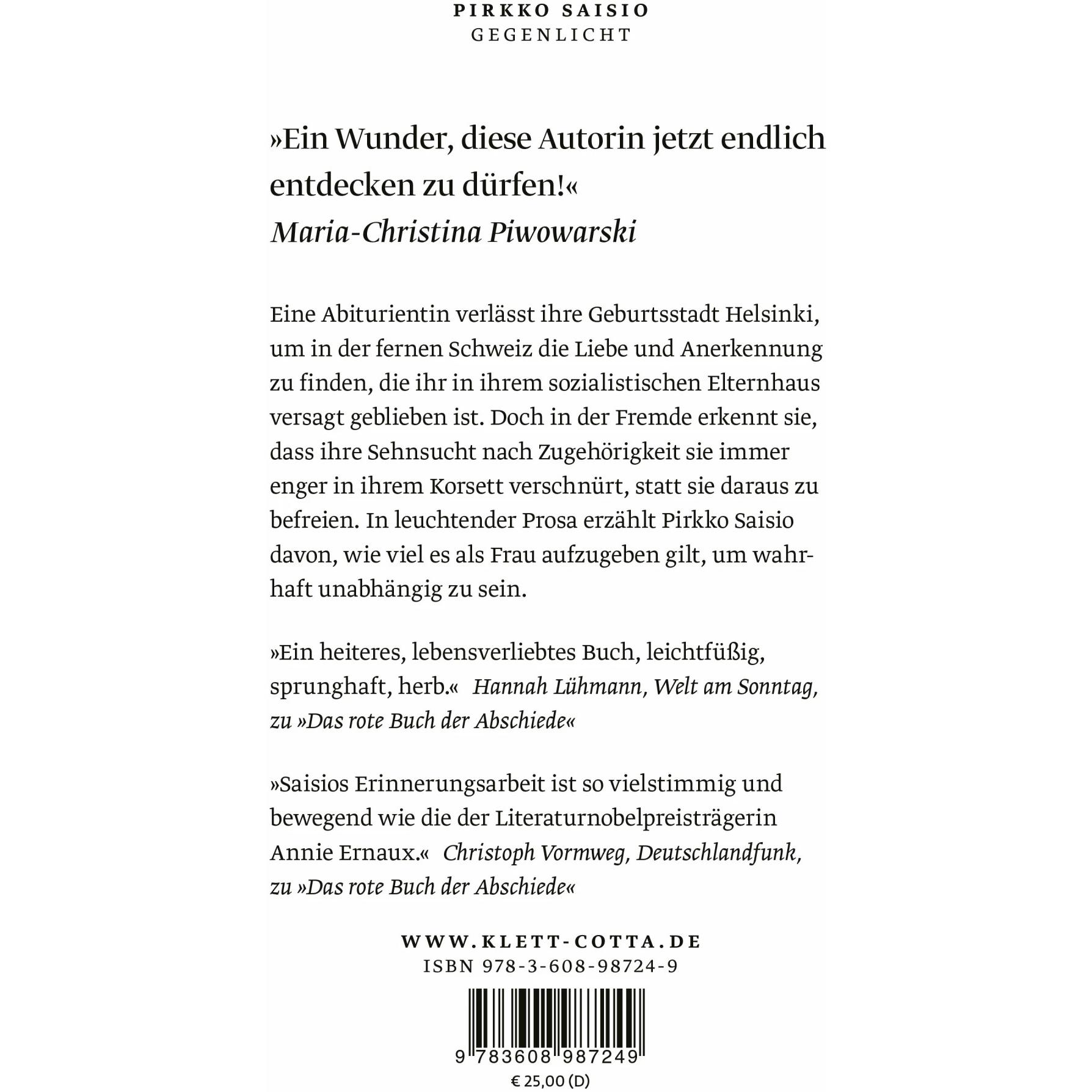 Thumbnail - Gegenlicht, Belletristik von Pirkko Saisio
