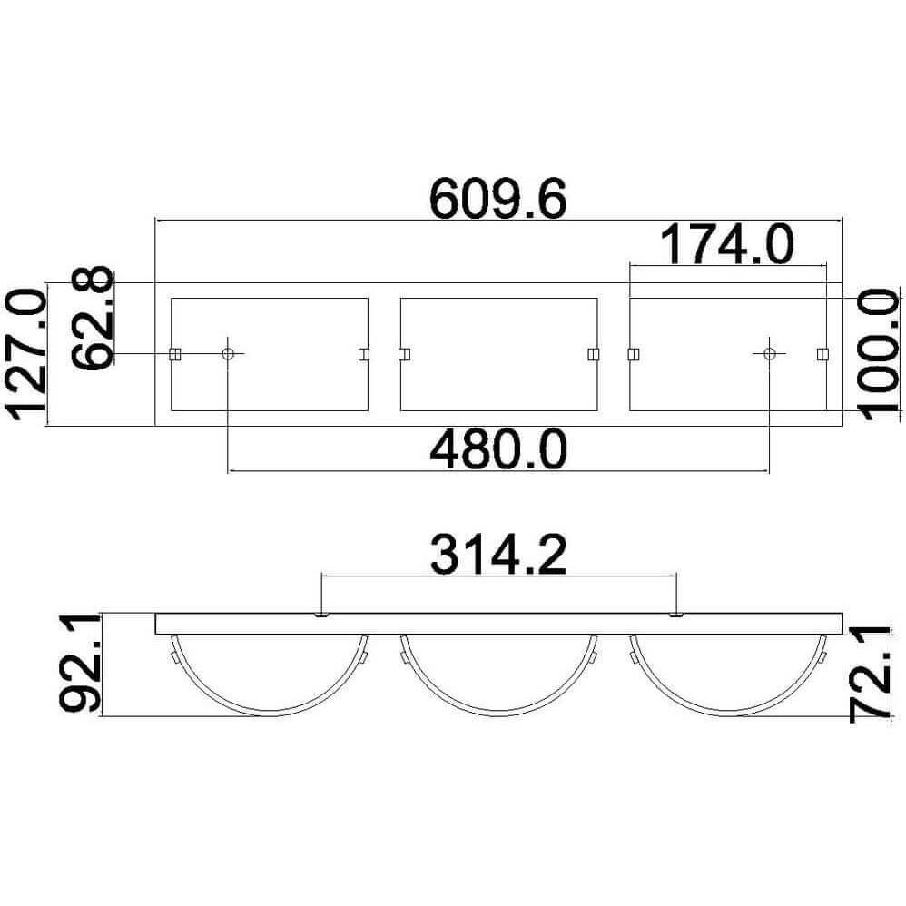 Thumbnail - Elstead Lighting, Wandleuchte + Deckenleuchte, Daphne LED Wandleuchte G9 3-fach Poliertes Chrom IP44 (960 lm, G9)