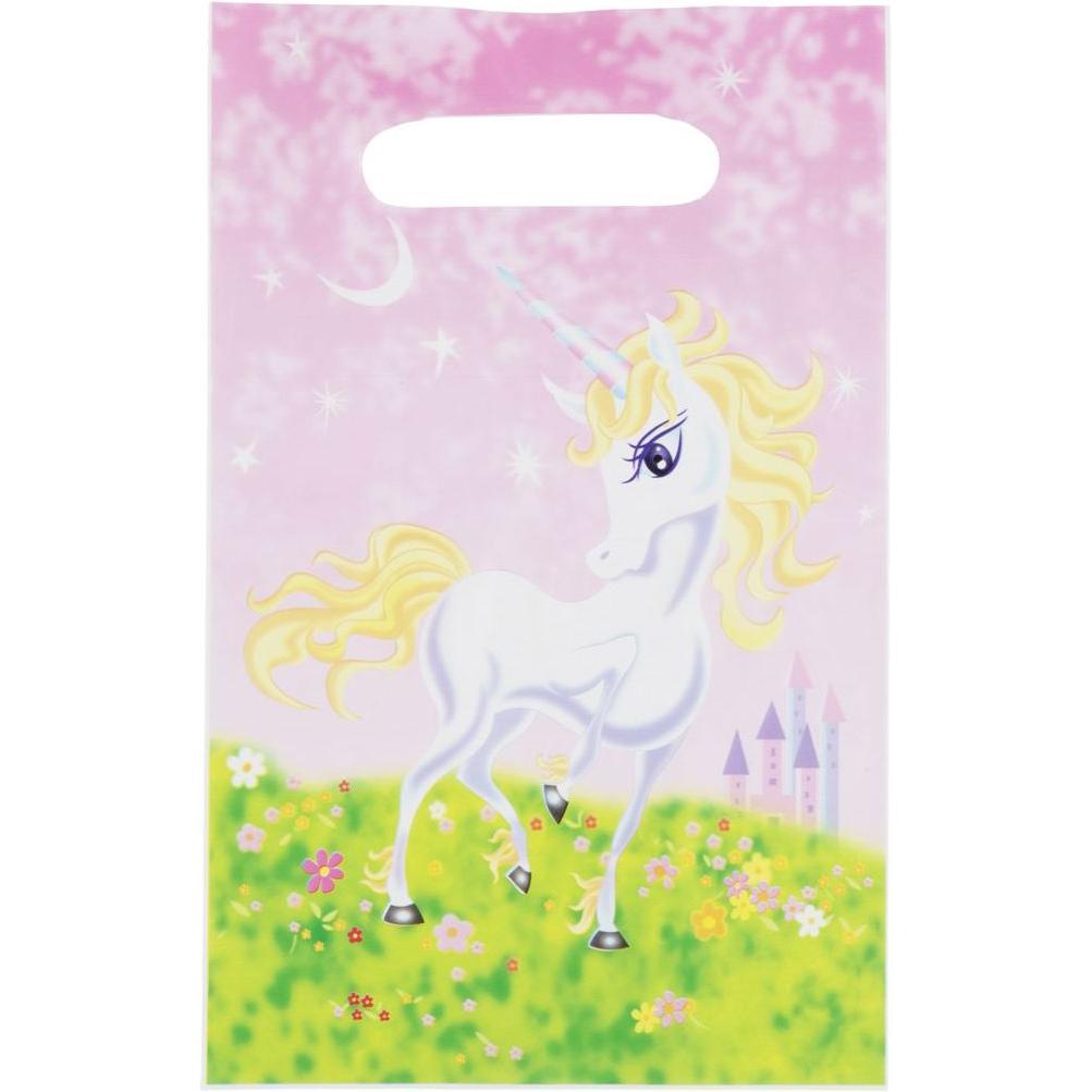 Idena Partybeutel Einhorn 12 Stück, 15x22cm