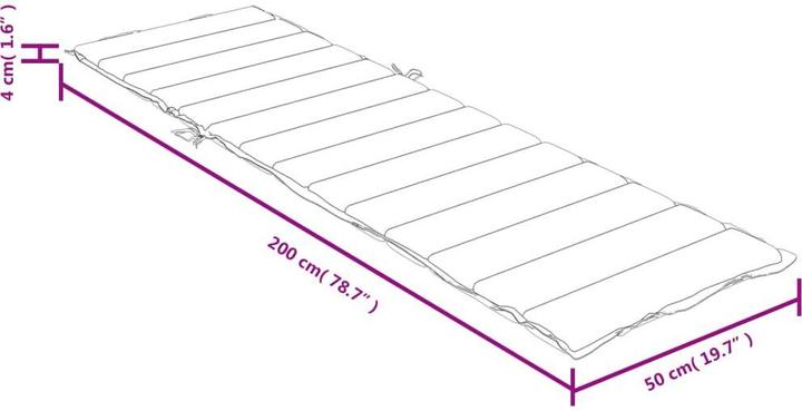 Produktbild vidaXL Sonnenliegen-Auflage Stoff (200 x 50 x 4 cm)