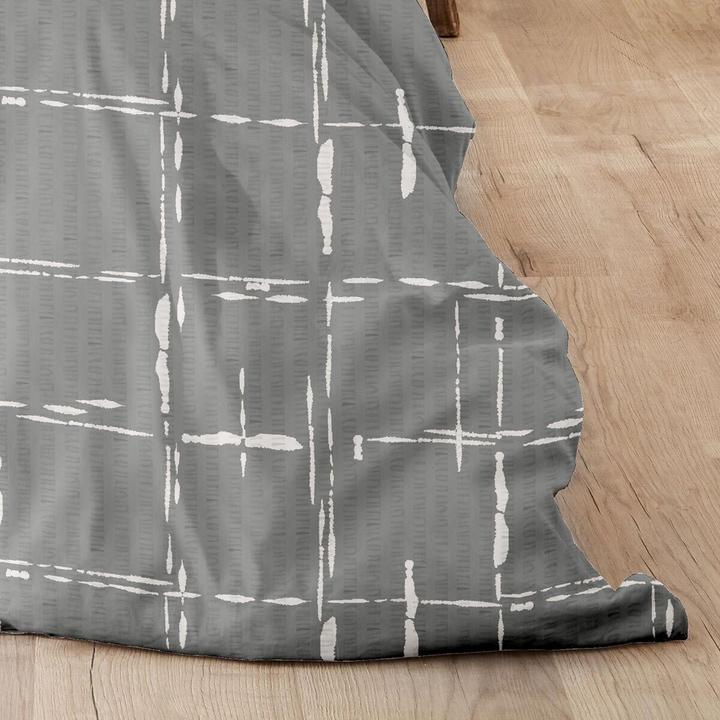 Produktbild Enrico Coss Baumwoll Seersucker Bettwäsche Leipzig grau weiss (Bettwäsche Set, 155x220 cm + 80x80 cm)