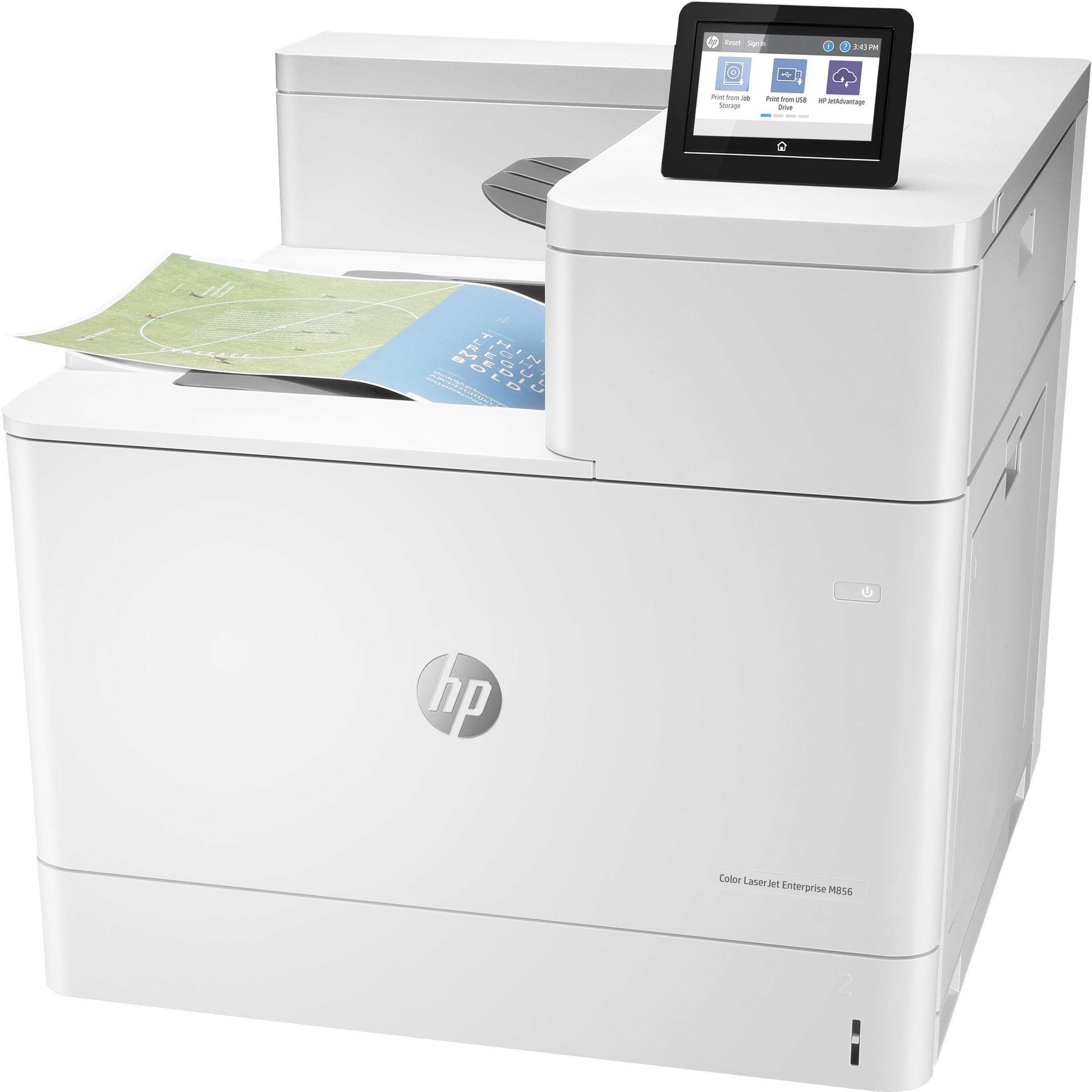 HP M856dn (Laser, Schwarz-Weiss), Drucker, Grau
